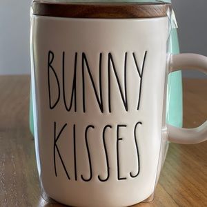 Rae Dunn BUNNY KISSES Large Letter Coffee Mug